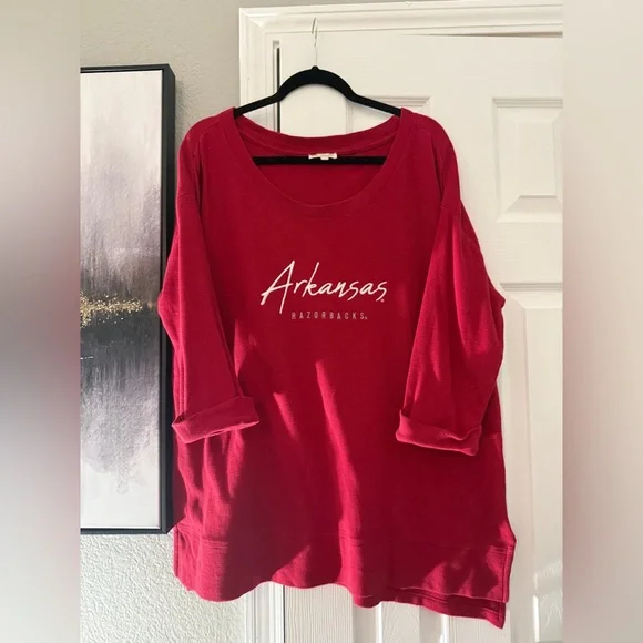 Women's Red Arkansas Razorbacks Long Sleeve Top - Picture 2 of 7